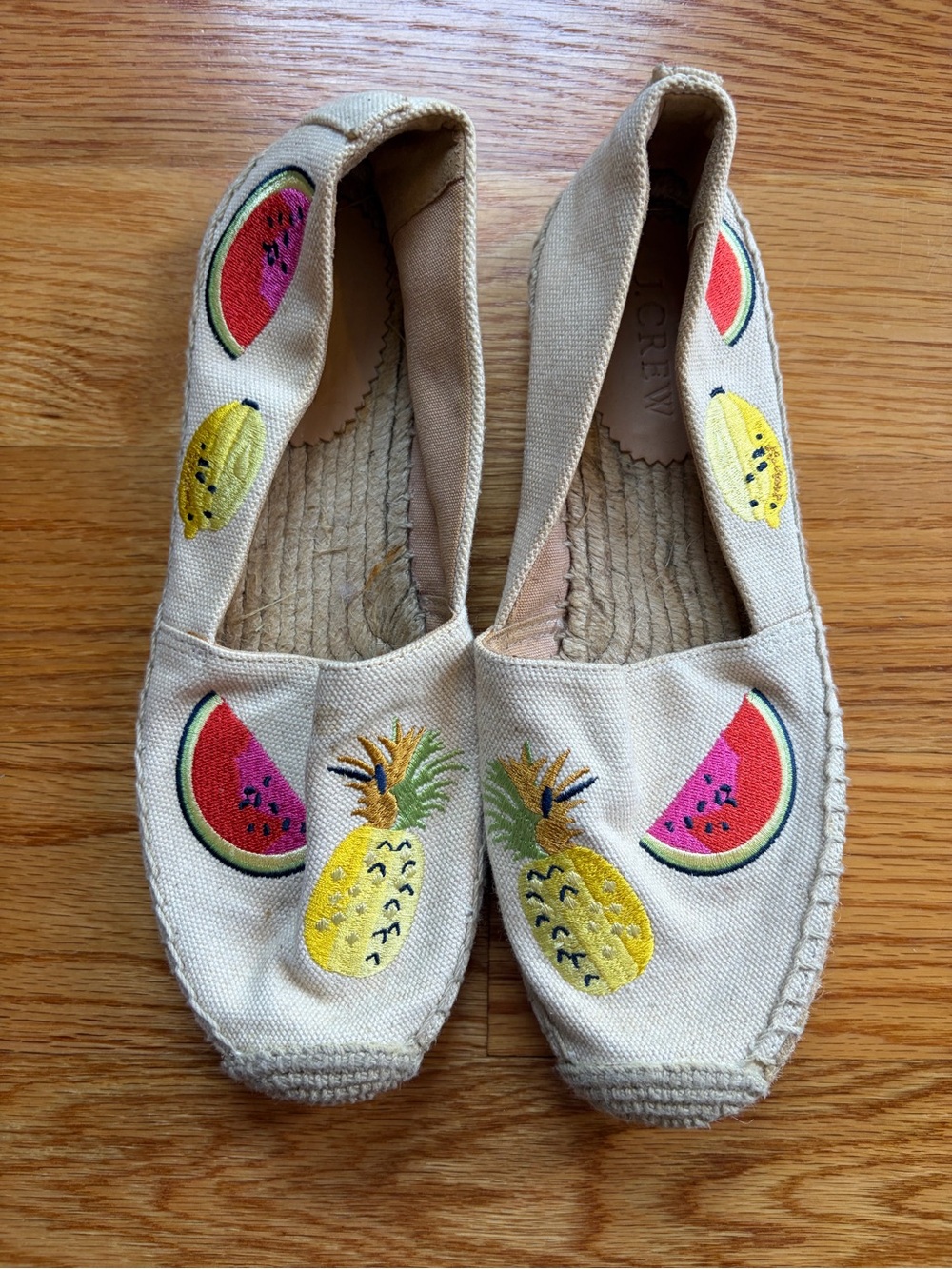 J. Crew fruit canvas espadrilles size 6.5